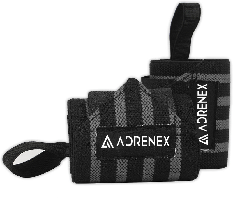 Adrenex by Flipkart Pack of 2, Neoprene Padded, Weight Lifting Wrist Support with Velcro Closure(Black)