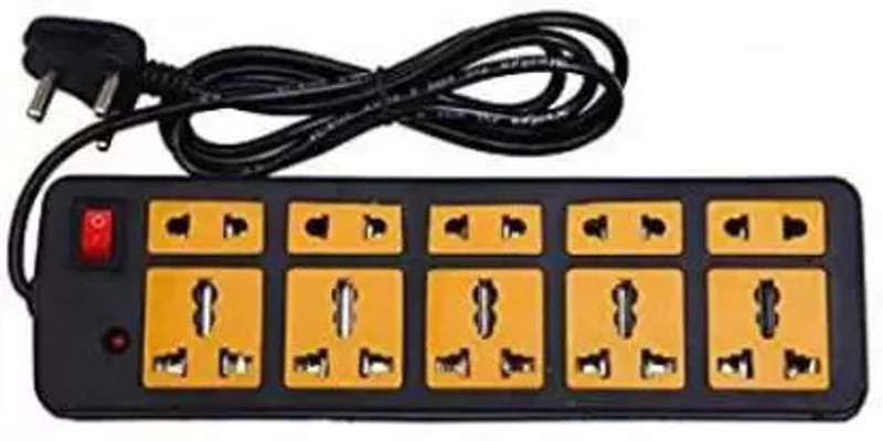 SOYEN 7 Socket Extension Cord With Individual Switches FUSE Led Indicator (White,RED) 7  Socket Extension Boards(White, 3 m)