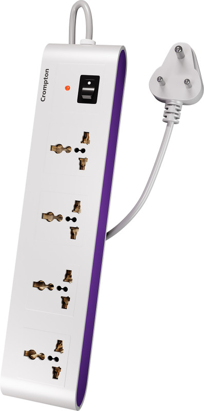 Crompton Powerbox Alpha S 4  Socket Extension Boards(White, Purple, 2 m)