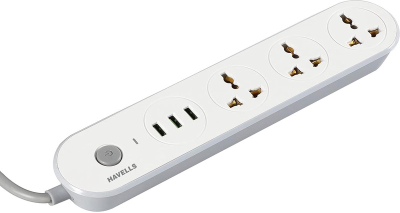 HAVELLS USB Star 5  Socket Extension Boards(White, Grey, 1.5 m)