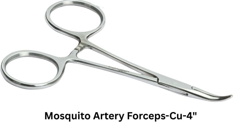 RightCare Stainless Steel Haemostatic Artery Forceps Curved-Surgical Instrument Utility Forceps