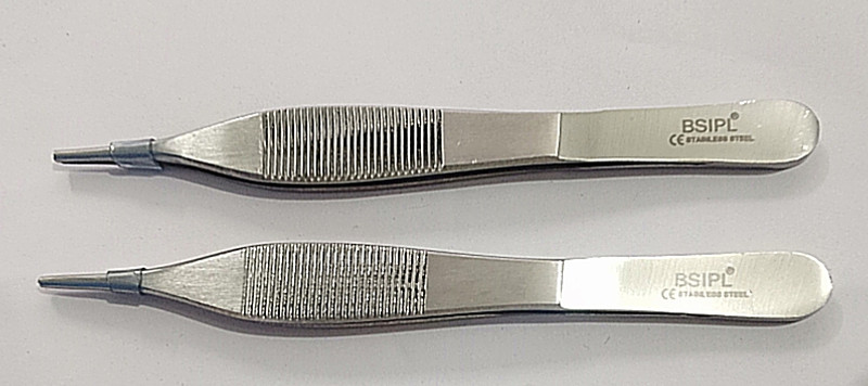 BSIPL Adson Tissue Dissecting Forceps 1 Tooth or 1 Plain (Pack Of 1 Set) Tissue Forceps