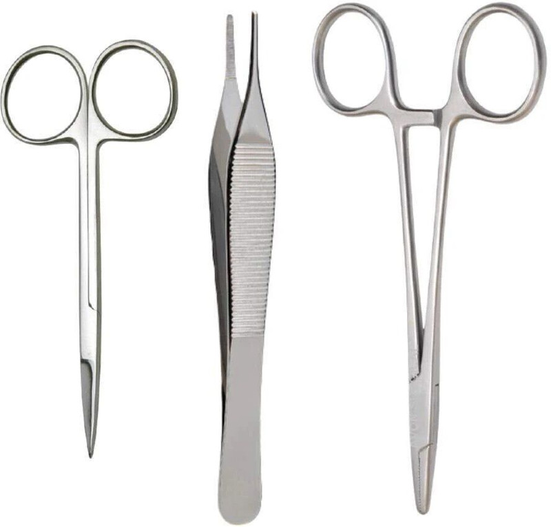 mediwave 3 Pcs Medical Student Suturing Tool Kit Utility Forceps