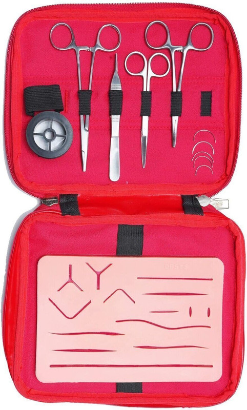 mediwave Suture Practice Kit with Advanced Model Skin Pad for Medical Students Utility Forceps