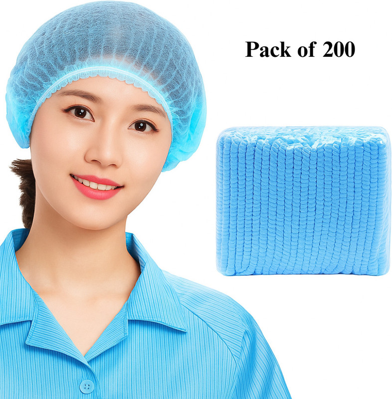 MasterShip Blue 200 Breathable Nonwoven Bouffant Caps I Medical Cap I Hair Net Cape ISalon Surgical Head Cap(Disposable)