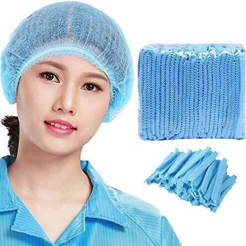 Prem Devi Bouffant Cap/Disposal Cap Medical/Disposable Head Cap/Disposable Head Cover Women Men/Cap Surgical/Hair Net Cap/Disposable Cap Pack 100 – Blue Surgical Head Cap(Disposable)