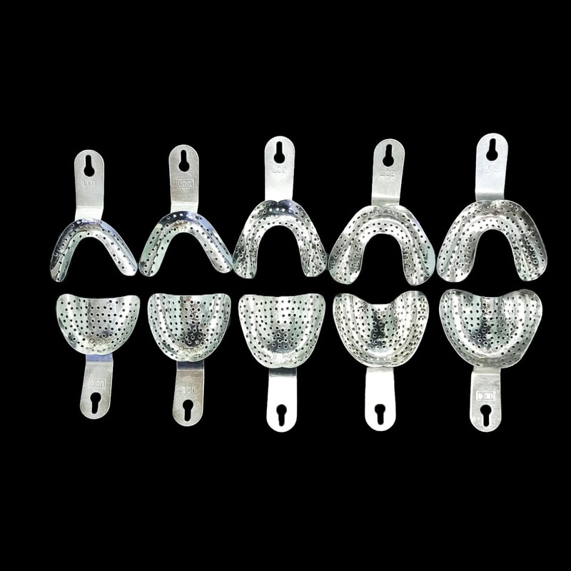 Unique Dents Edentulous Perforated Impression Trays Set Surgical Plier(Steel)