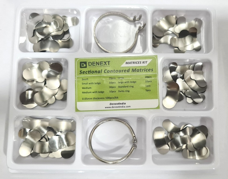 DENEXT Dental Matrix Bands Sectional Contoured Matrices /no Surgical Plier(Steel)