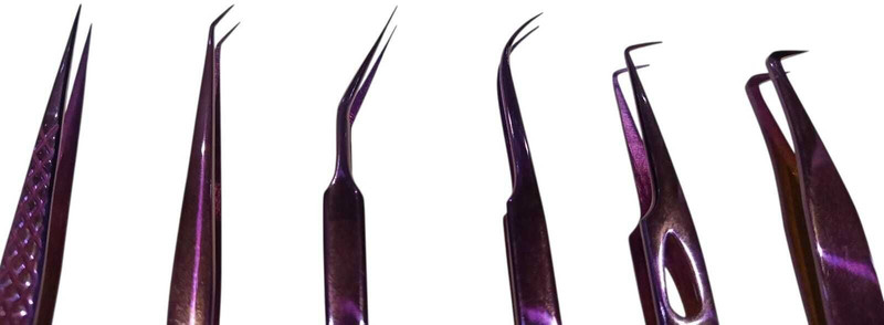 Forgesy Eyelash Extensions Tweezers 6 pcs Surgical Plier(Stainless Steel)