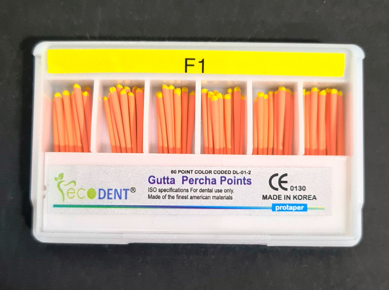 Eco-Dent Dental Gutta Percha Point (F1)/No Surgical Plier(Steel)