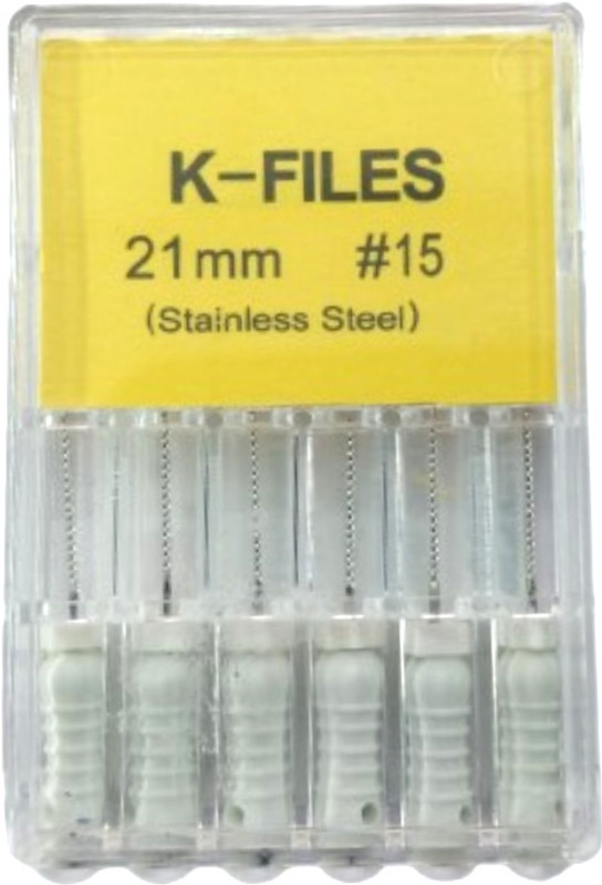 HEALIX Dental Stainless steel K-Files | #35 | Green | 25mm | Pack of 6 Files Surgical Plier(Stainless Steel)
