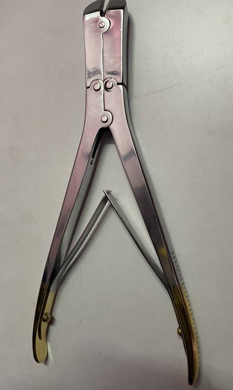 OI MEDCARE Orthopaedic wire cutter carbon tip 10” new prime golden handle wire cutt 2.5mm Surgical Plier(Stainless Steel)