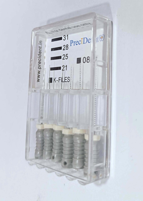 PRAKDENT Dental K-Files 21mm 08# Set Of 6pc Dental /no Surgical Plier(Stainless Steel)
