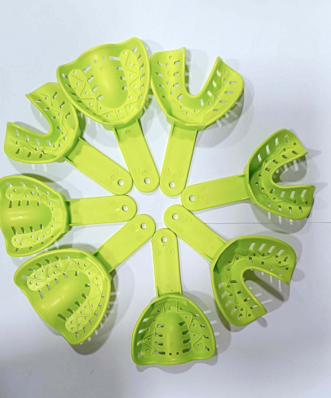 PRAKDENT Dental Plastic Impression Tray Set of 8pcs /No Surgical Plier(Plastic)