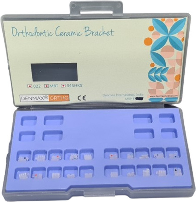 PRAKDENT Dental Orthodontic Bracket Braces Ceramic MBT 022"Slot 345 Hooks /No Surgical Plier(Plastic)