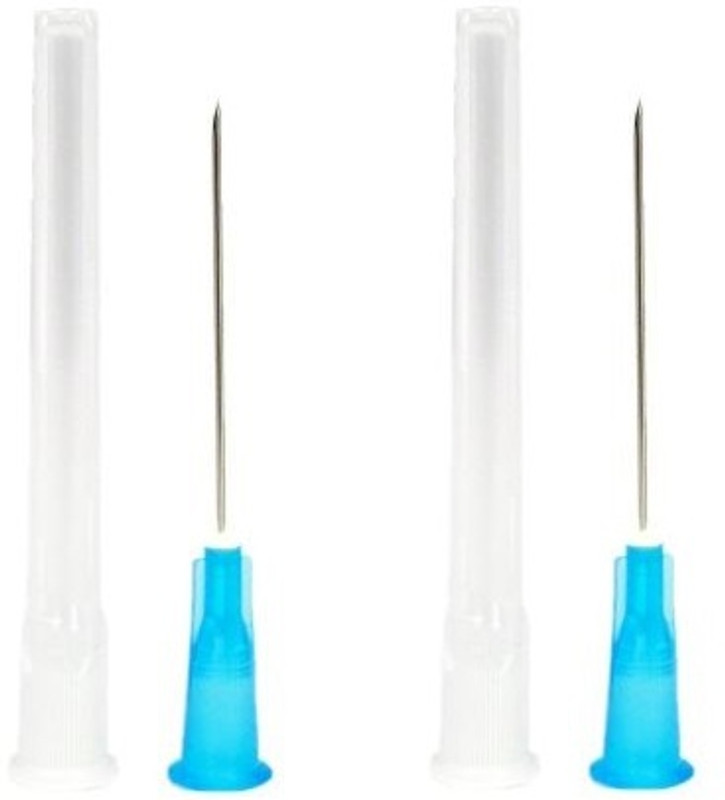 PRAKDENT Dental Needles (0.6 x 25mm) Blue Set of 2pc / No Surgical Plier(Stainless Steel)