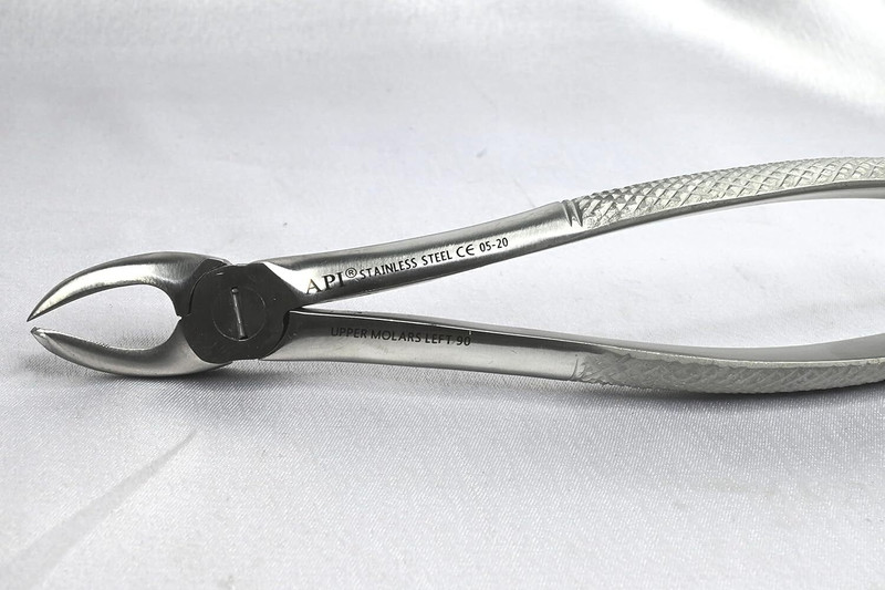 PRAKDENT Dental API Forceps Upper Molar Left #90 /NA Surgical Plier(Steel)
