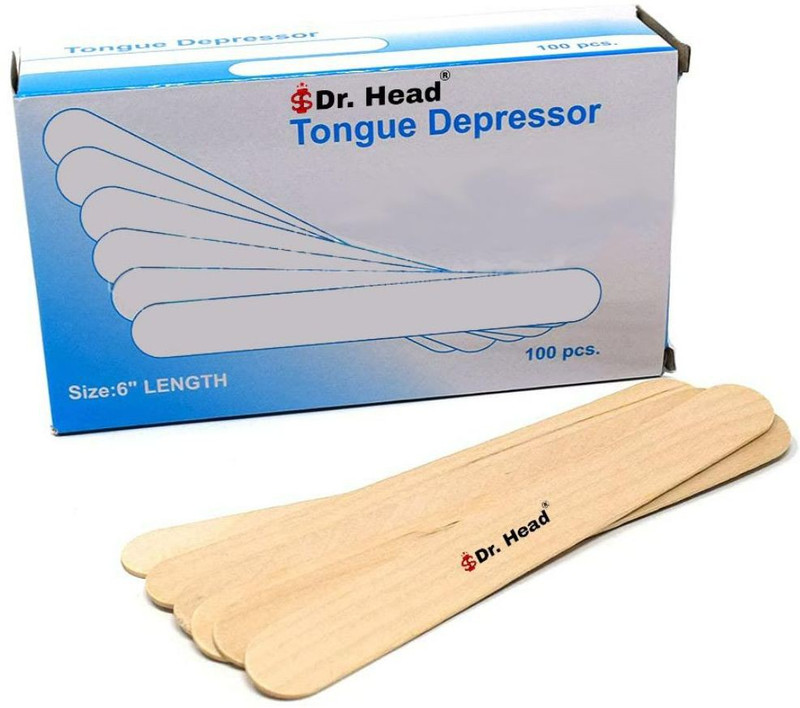 Dr. Head Non Sterile Wooden Tongue Depressor 100pc Hand Held Retractor(Dental)