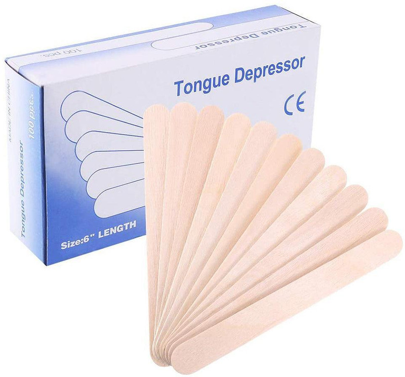 Lisamed Wooden Tongue Depressor, Non-Sterile, 6 Inch Length, 100 Pieces Pack Hand Held Retractor(Dental)