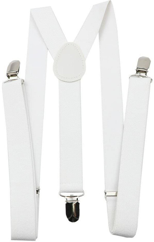 YOS TRENDZ Y- Back Suspenders for Men(White)