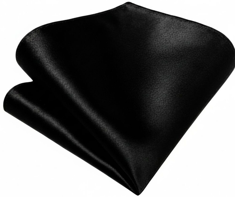 TIECON Solid Pure Satin Pocket Square