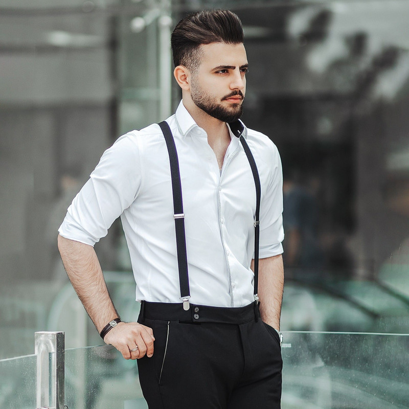 Urban Cawnpore Y- Back Suspenders for Men(Black)