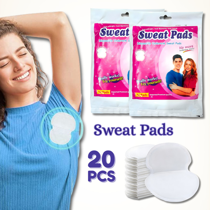 ESWUTA Underarm Sweat Pads for Sweat Absorption & Odor Control (Pack of 50) Sweat Pads