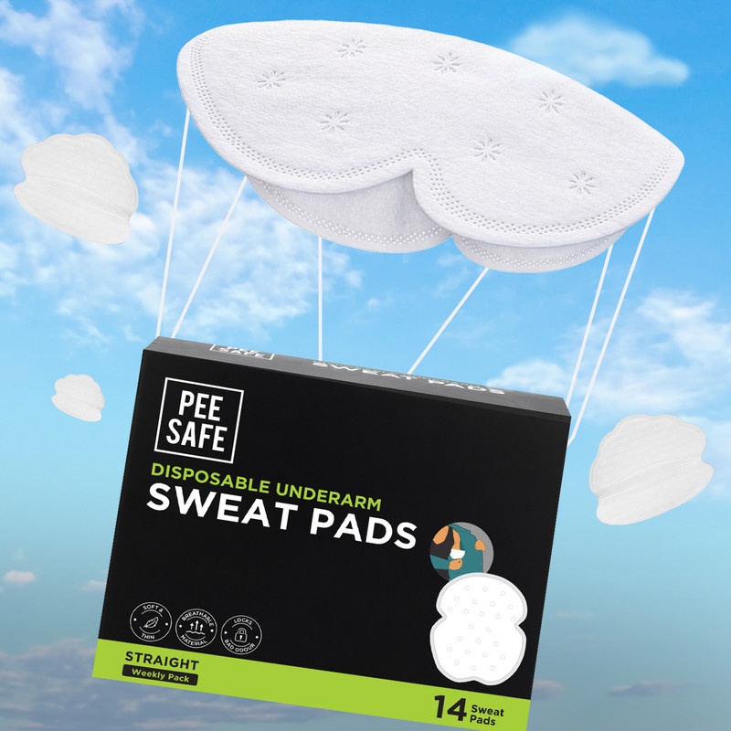 Pee Safe Disposable Underarm Sweat Pads - Straight 14 Sweat Pads