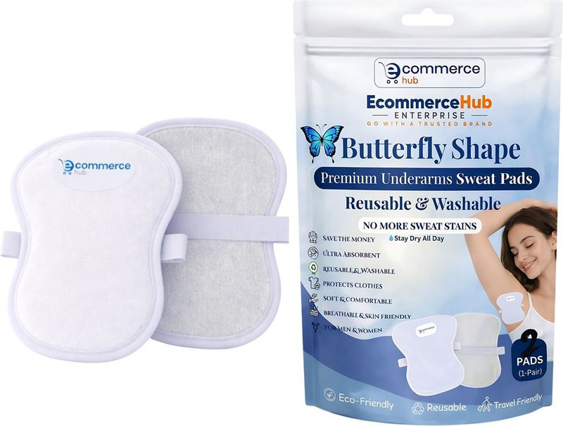 Ecommercehub Premium Butterfly Shape Underarms Pad,Reusable & Washable, Odor Blocking Armpit Sweat Pads