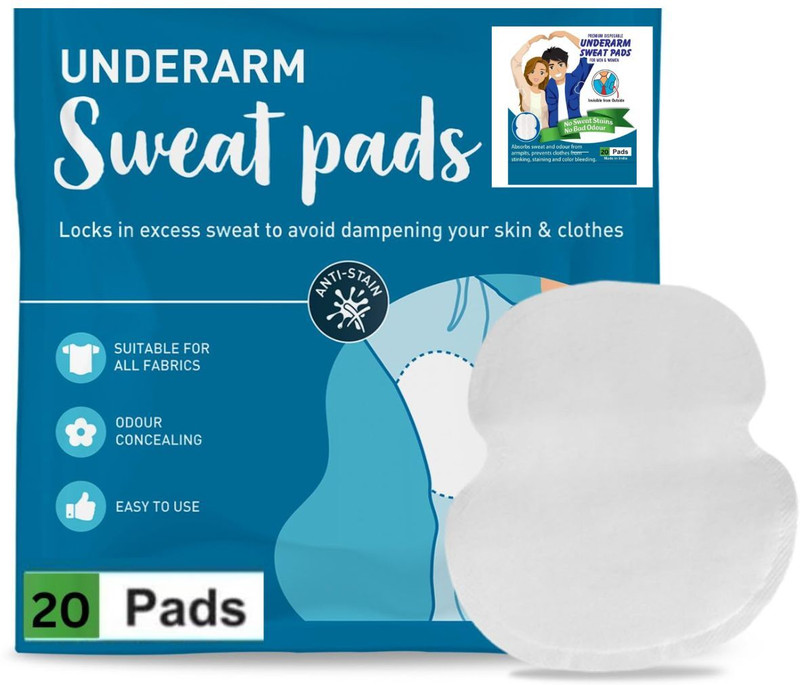 RHHG E COM Premium Sweat Underarm Pads – Disposable 12x11 cm, 20pcs Sweat Pads