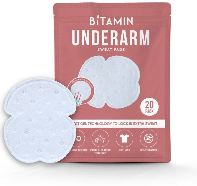 Bitamin Premium Disposable Underarm Sweat pads With Gel Technology 10pk For Men & Women Sweat Pads
