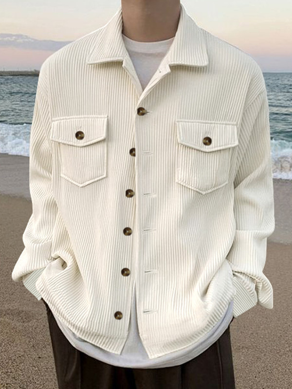 EyeBogler Men Self Design Casual Beige Shirt