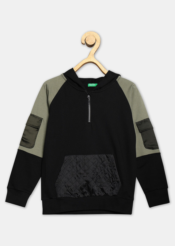 United Colors of Benetton Full Sleeve Color Block Boys Sweatshirt