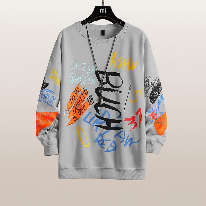 cnw Full Sleeve Graphic Print Men Sweatshirt