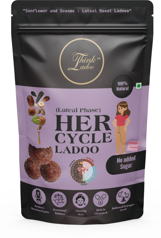 Think Ladoo Luteal Phase Ladoo for Women | No Added Sugar, Sweetened with Dates | 20pcs Pouch(200 g)
