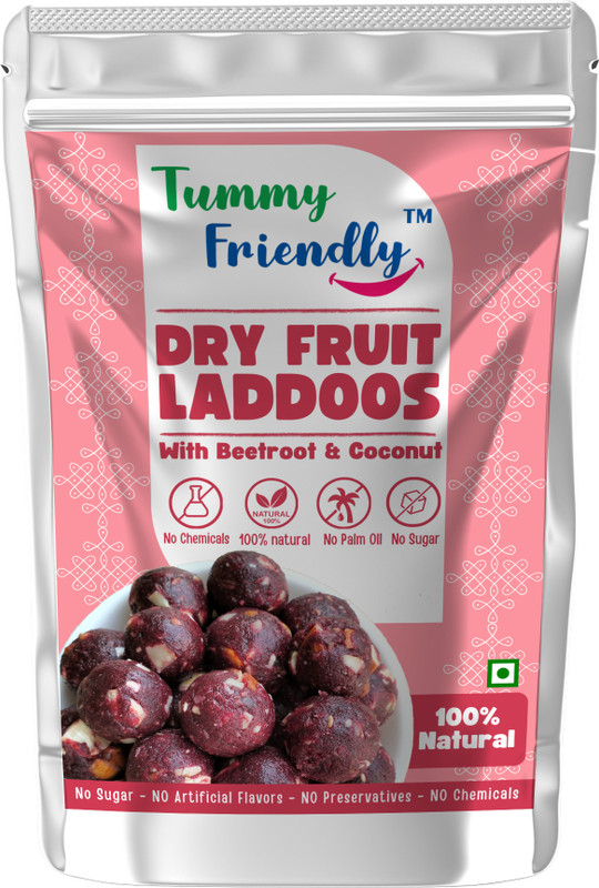 TummyFriendly Foods Dry Fruit Laddus. Healthy Snacks, Energy Bar Replacement for Kids and Adults Pouch(100 g)