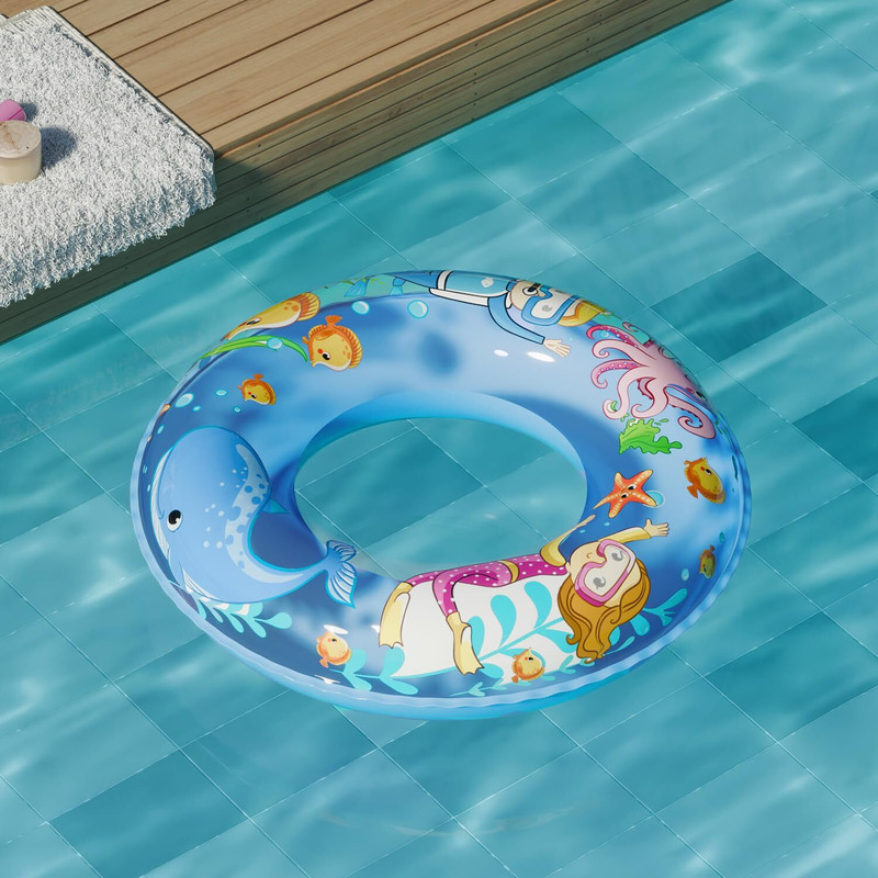 ELVORO Pool Swimming Ring | Kids' Swim Tube | Safe Learning Float for Girls & Boys | Durable Inflatable Water Ring | Pool Accessory Swim Floatation Belt
