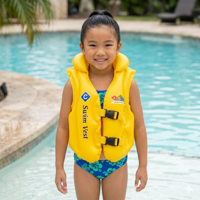 Shreedhar Impex Child Inflatable Swim Vest - Portable Pool Training Life Vest for Boys & Girls Swim Floatation Belt