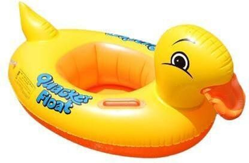 DEVENDRAONLINE Playful Duck Animal Shape Swim Pool Water Float Ring Tube Boat for Kids Inflatable Duck Shaped Swimming Pool Tub Swim Safety Ring for Baby Swim Floatation Belt