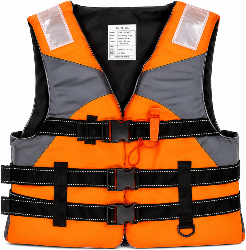 A Sharif Life Jacket for Adults | Type III PFD | 55–75 kg | High Buoyancy 150N | Swimming, Boating, Fishing, Sailing Swim Floatation Belt