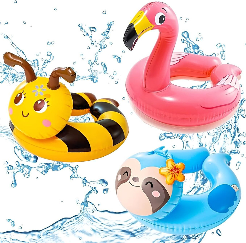 SAMVAT Animal Inflatable Swim Rings for Kids & Adults – Fun & Colorful Bee, Pcs - 1 Swim Floatation Belt