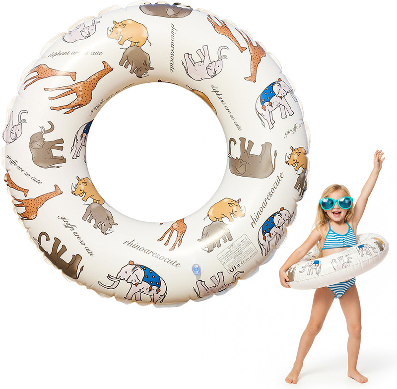 ELEPHANTBOAT Inflatable Kids Swim Ring Tube for Pool and Beach Water Play Green Swim Floatation Belt