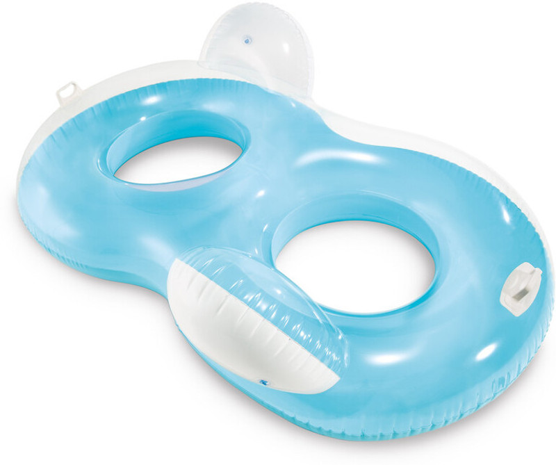 VWretails Double Lounge Inflatable Pool Float – Comfortable 2-Person Float with Dual Seating and Headrests Swim Floatation Belt