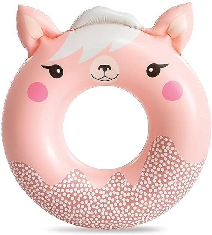 KidZeeNie Llama Cute Animal Themed Inflatable Swimming Ring for Kids Summer Fun|Anti Flip Swimming Ring Tube for Kids 3 to 6 Boys,Girls| Circle Float Swim Tube for Pool Party, Lake, Beach (33IN) Swim Floatation Belt
