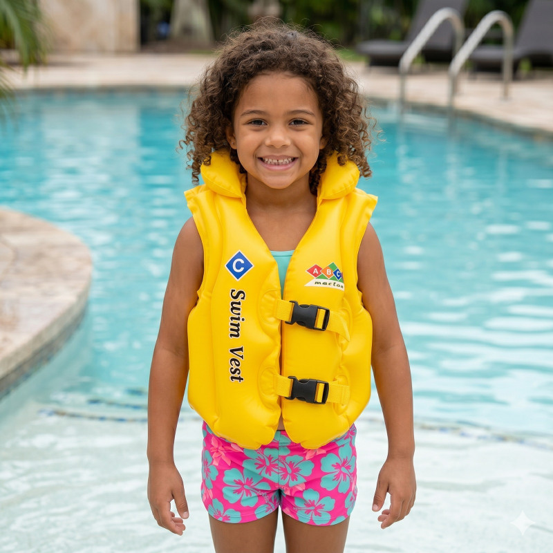 Shreedhar Impex Premium Toddler Inflatable Pool Vest - Dual Buckle Security Swim Gear Swim Floatation Belt