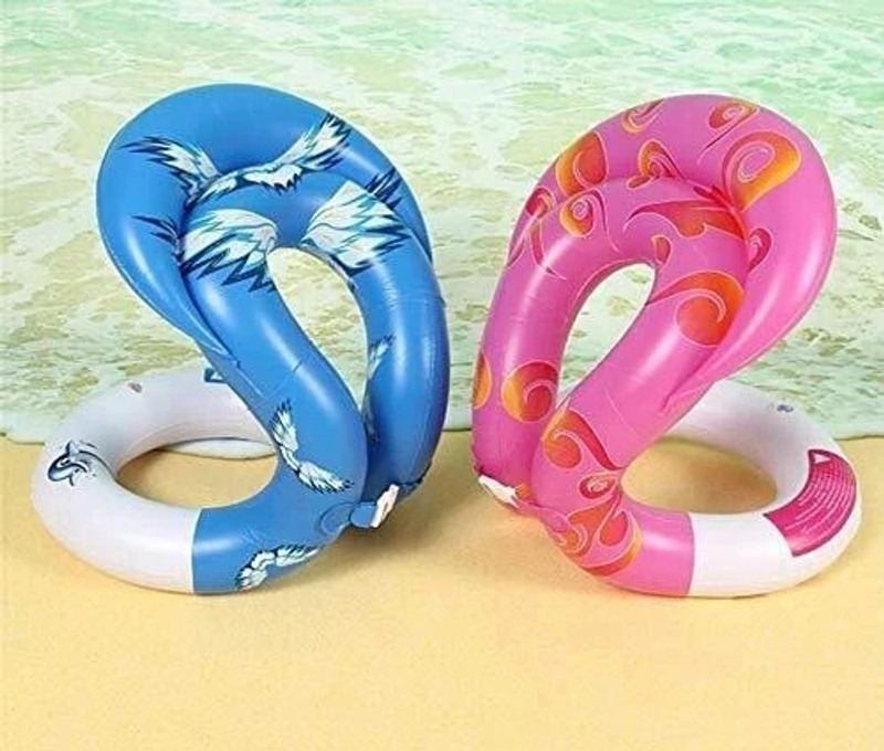 JEJIME Swimming Neck Float Ring for Baby Collections Double-Balloon Life sefty Vest for Children Kids Adults Inflatable Swimming tube Multi Color Size Product U-type, Swim Floatation Belt