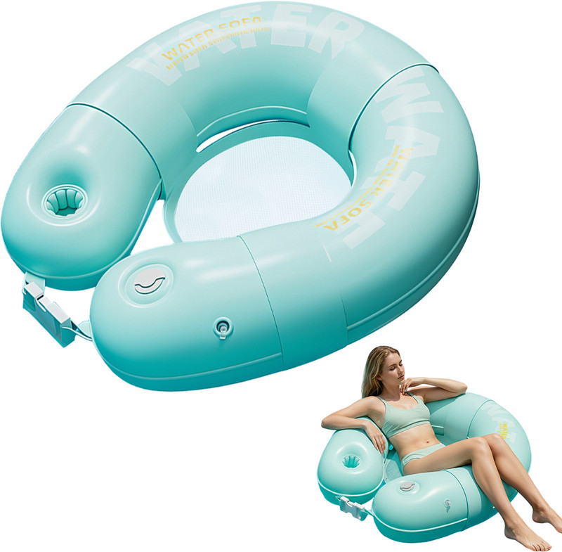 ELEPHANTBOAT Inflatable Pool Float, Lounger, Cup Holder, PVC, Floating Chai Swim Floatation Belt