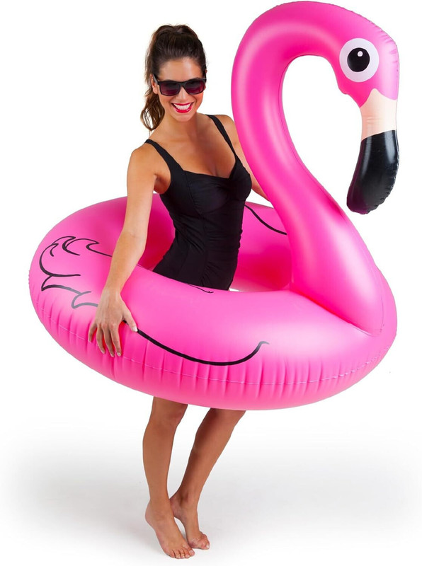 yorten Inflatable Flamingo Swimming Ring for Kids & Adults Fun Pool Float Swim Floatation Belt