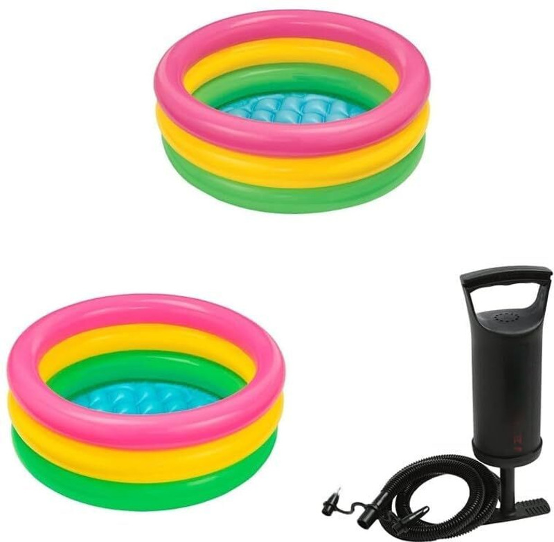 Kovea 4 Ft Round with Pump Swimming Bath Tub for Kids Swim Floatation Belt