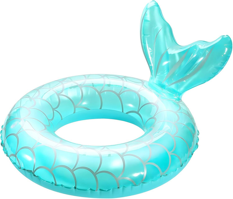 Breewell Inflatable Swimming Ring Mermaid Shape Swimming Ring for Pool Swim Floatation Belt